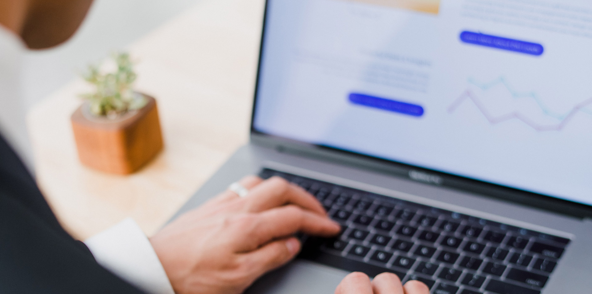 Person typing on a laptop